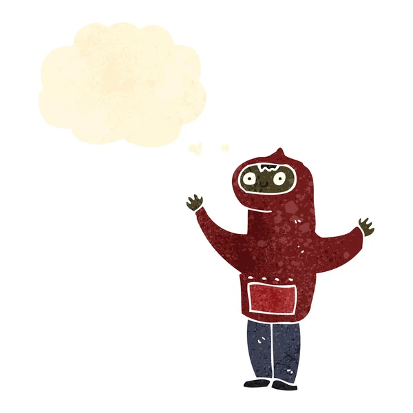 Retro dessin animé adolescent en sweat à capuche , — Image vectorielle