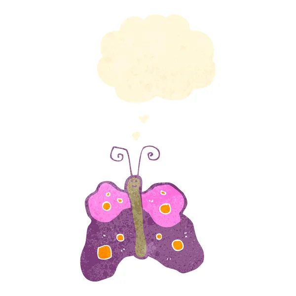 Ретро-мультяшная бабочка — стоковый вектор