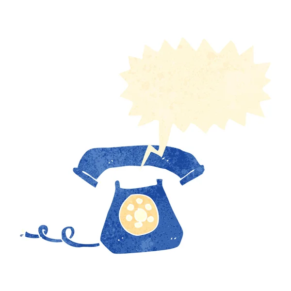 Retro tecknade ringande telefon — Stock vektor