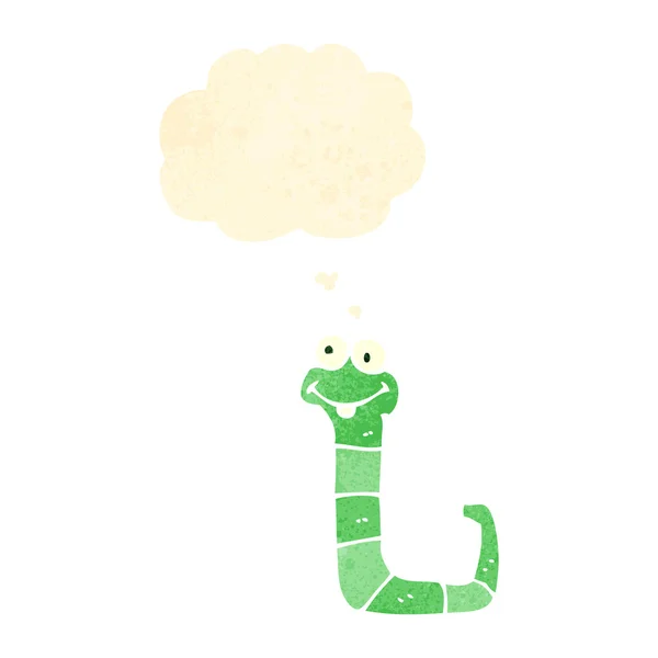 Dibujos animados retro pequeña serpiente divertida — Vector de stock