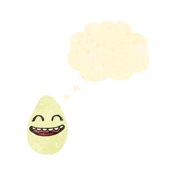 Telur bahagia kartun retro - Stok Vektor