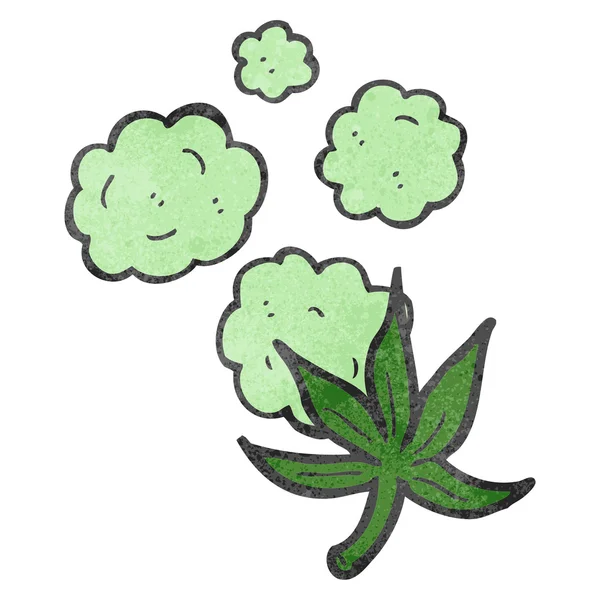 Retro karikatür marihuana yaprağı sembolü — Stok Vektör