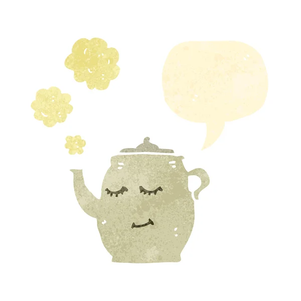 Ретро мультфильм чайник с пузырьком речи — стоковый вектор