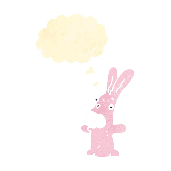 复古卡通疯狂粉红兔 — 图库矢量图片