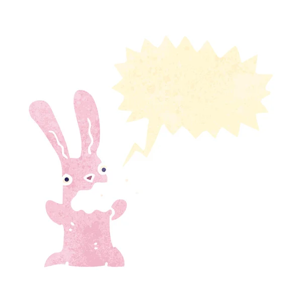 Retro cartone animato ruttare coniglio — Vettoriale Stock