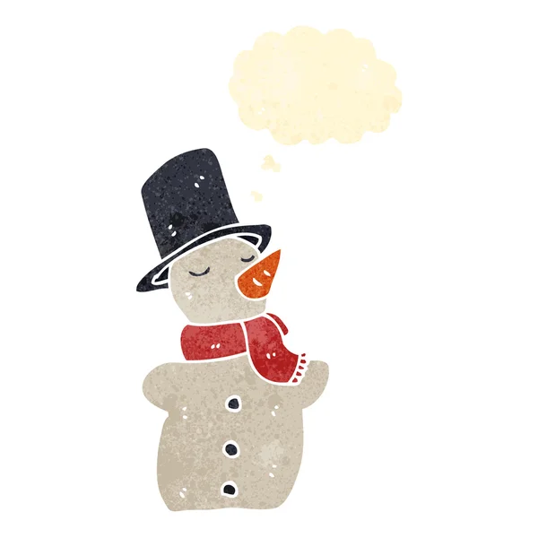 Retro cartoon snowman — Stock Vector