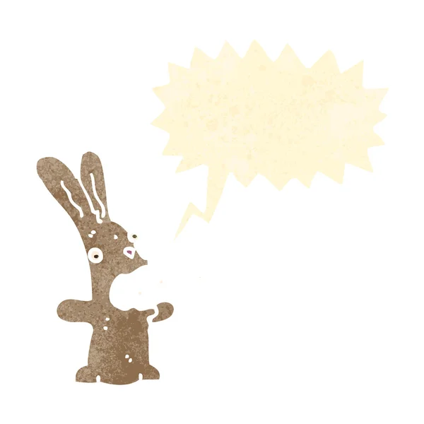 Retro cartoon rabbit shouting — Stock Vector