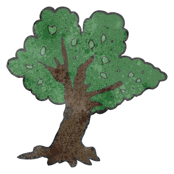 Retro tecknade träd — Stock vektor