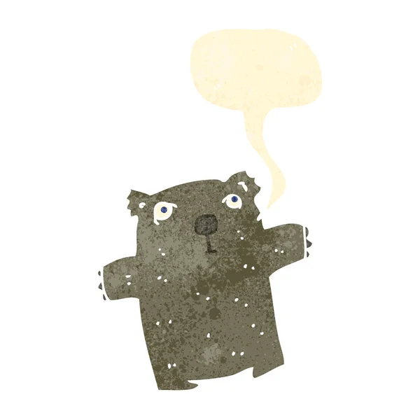 Wombat desenho animado retro com bolha de fala — Vetor de Stock