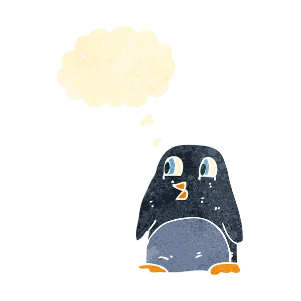 Retro cartoon kerst pinguïn — Stockvector