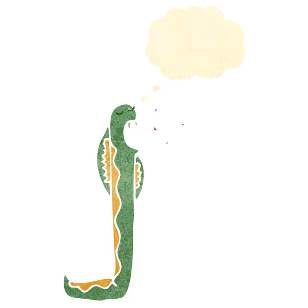 Retro cartoon hissing snake — Stock Vector