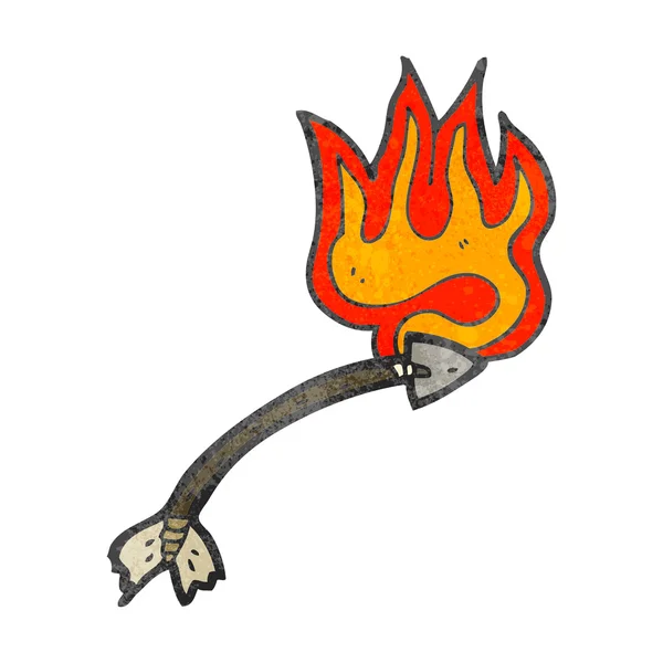 Flaming flecha de dibujos animados — Vector de stock