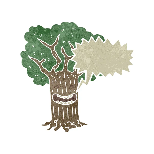 Retro-Cartoon lachender Baum — Stockvektor