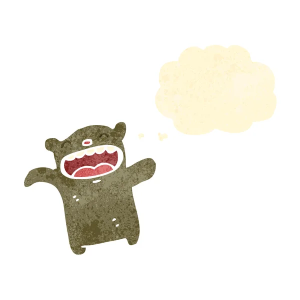 Retro cartoon laughing little bear — Stock Vector