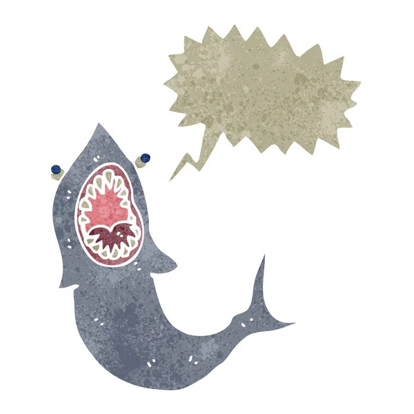 Retro kreslený žralok s balónem — Stockový vektor