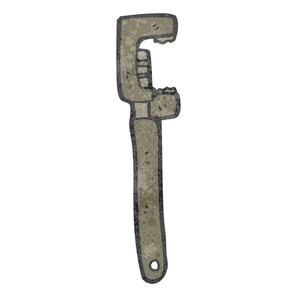 Retro cartoon adjustable wrench — Stockový vektor