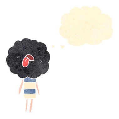 Retro karikatür fırtına bulutu yaratık