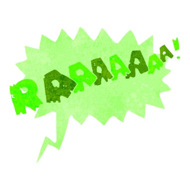 Retro karikatür çizgi roman kükreme