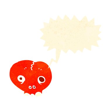 Retro karikatür kafatası ile konuşma balonu