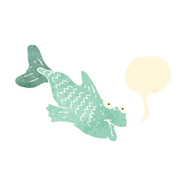 Retro karikatür konuşan balık