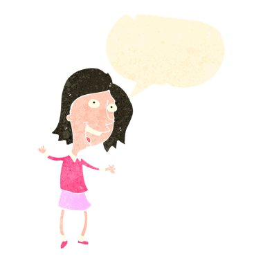 Retro çizgi film dans eden kadın