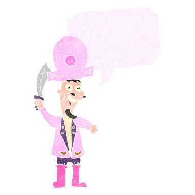 Retro karikatür pembe korsan