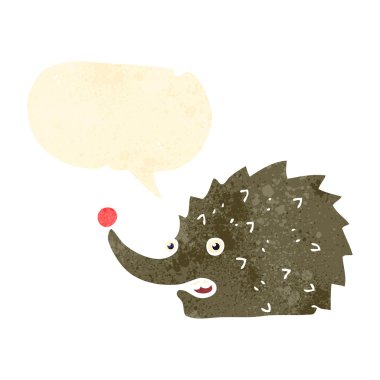 Konuşma baloncuklu Retro çizgi film kirpisi