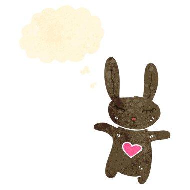 Retro karikatür tavşan tavşan love Heart