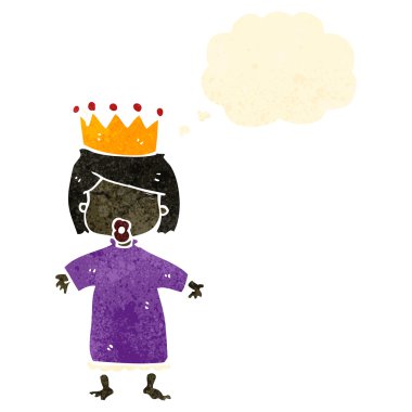 Retro çizgi film Prenses tacı olan