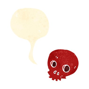 Retro karikatür kafatası ile konuşma balonu