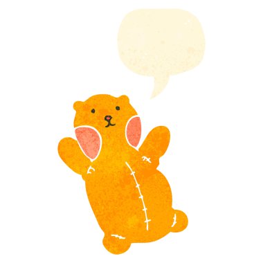 Retro karikatür ayı ile konuşma balonu