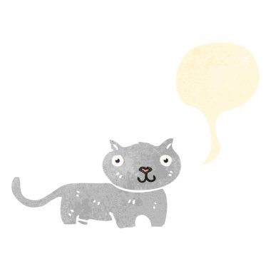 Retro karikatür kedi ile konuşma balonu
