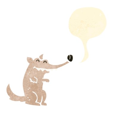 Retro karikatür komik kurt