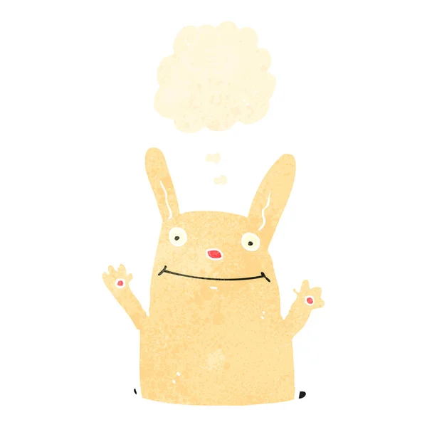 Retro kreskówka królik z bańki myśli — Wektor stockowy