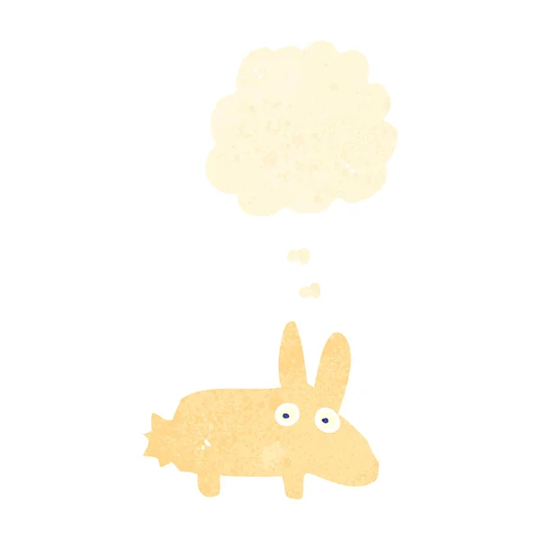 Retro karikatür tavşan ile düşünce balonu — Stok Vektör