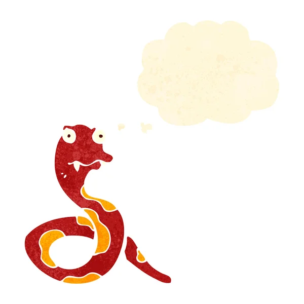 Ретро-мультяшная змея с мыльным пузырем — стоковый вектор