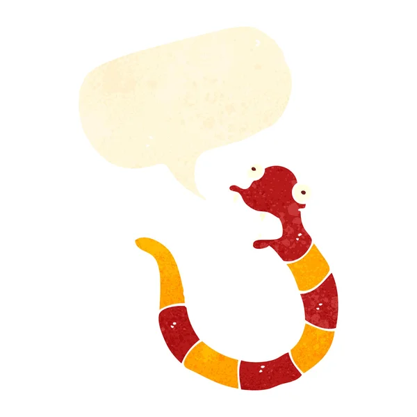 复古卡通蛇与语音泡沫 — 图库矢量图片