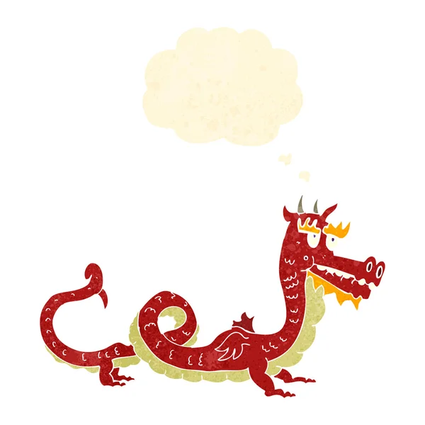 Retro cartoon chinese dragon — Stock Vector