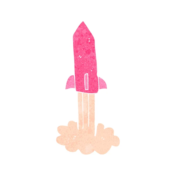 复古卡通粉红色火箭 — 图库矢量图片