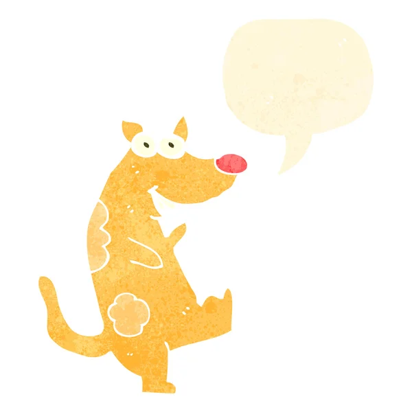 Retro Cartoon Hund mit Sprechblase — Stockvektor