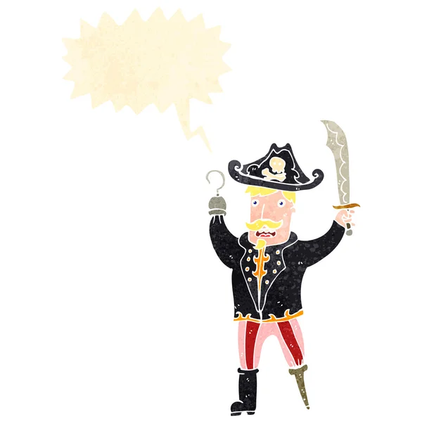 Ретро мультфільм пірат капітан — стоковий вектор