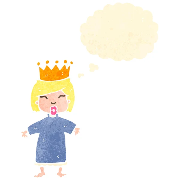 Retro kreskówka mała księżniczka — Wektor stockowy