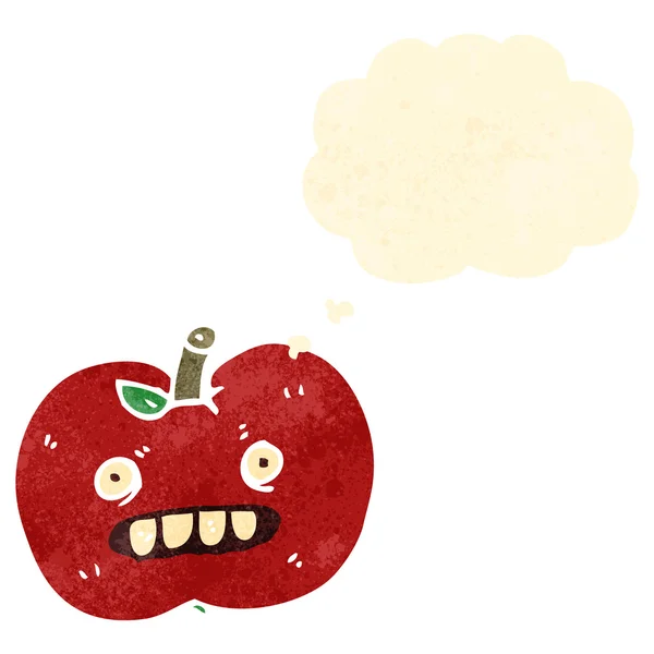 Lelijk apple retro cartoon — Stockvector
