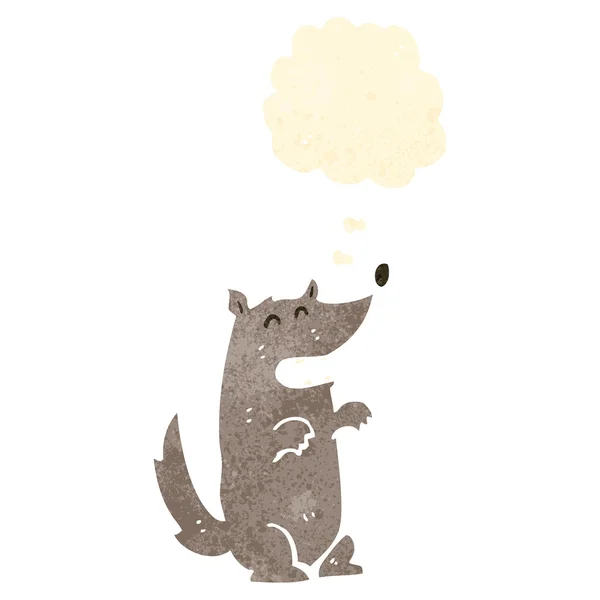 Ретро мультяшний собака з мисленням бульбашки — стоковий вектор