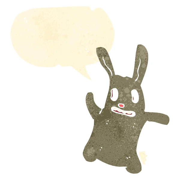 Retro desenho animado coelho zumbi coelho —  Vetores de Stock