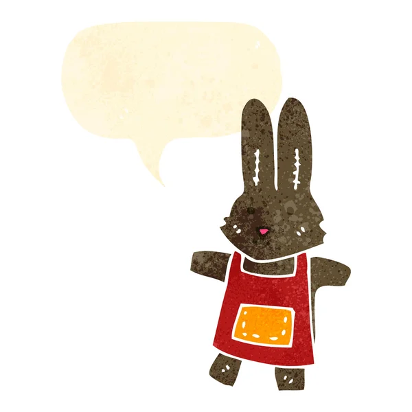 复古卡通兔与语音泡沫 — 图库矢量图片