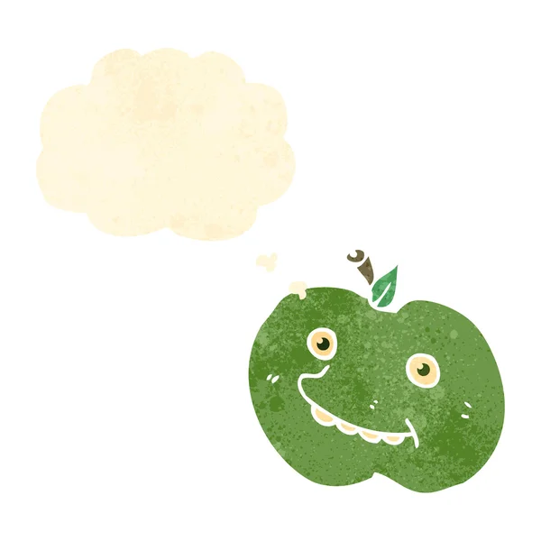 Desenhos animados retro maçã feliz — Vetor de Stock
