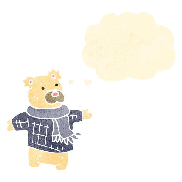 Retro cartoon polar teddy bear — 图库矢量图片