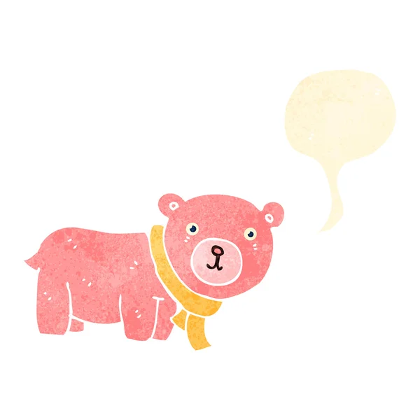 Retro cartoon bear with speech bubbles — Stock Vector