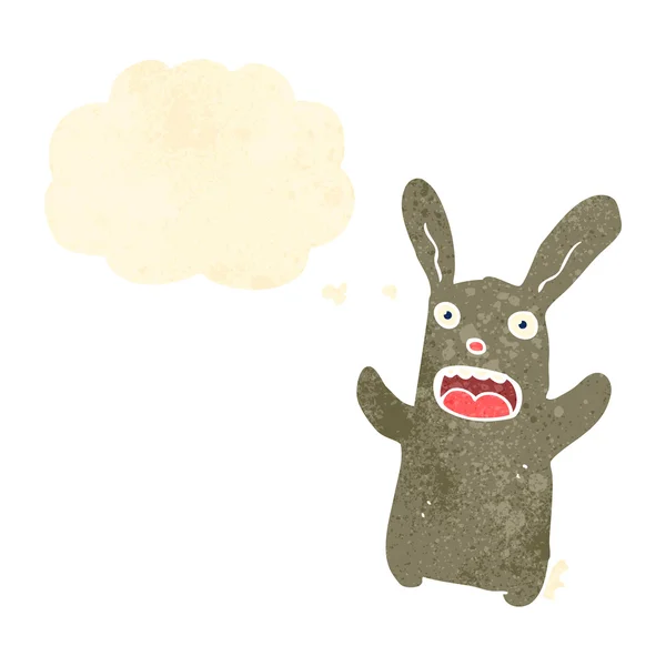 Retro tecknad kanin med pratbubblor — Stock vektor